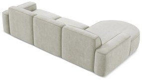 Colțar crem cu tapițerie din chenille (cu colț pe partea stângă/cu șezlong) Omao – Makamii