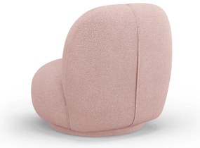Fotoliu roz deschis cu tapițerie din stofă bouclé Chuck – Micadoni Home