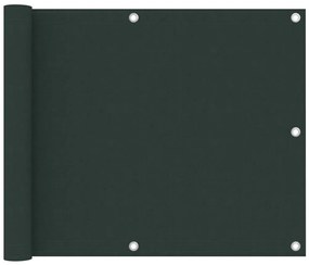 vidaXL Paravan de balcon, verde închis, 75x300 cm, țesătură oxford
