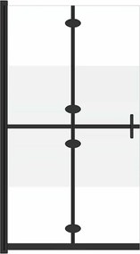 vidaXL Perete duș walk-in pliabil 100x190 cm sticlă ESG jumătate mată