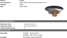 Masuta de cafea design LUX Tricolori, diam.120cm 113808 HZ