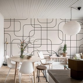 Fototapet, Graphic Lines, Beige, Rebel Walls