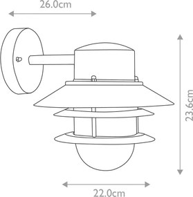 Elstead COPENHAGEN - Aplică de perete pentru exterior COPENHAGEN 1xE27/60W/230V IP44