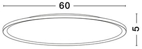 Plafoniera LED design slim ALMIRA alba D-60cm