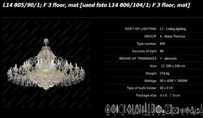 Lustra XXL Maria Theresa cu 90 brate, cristal Bohemia L14 805/90/1