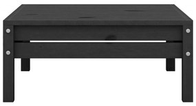 Taburet de gradina, negru, lemn masiv de pin Negru, suport pentru picioare, 1