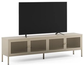 Comodă TV crem din metal 160x50x35 cm Fayna – Marckeric