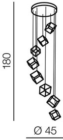 Lustră LED dimabilă pe cablu STRANGELED/150W/230V Azzardo AZ3151