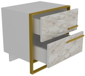 Noptieră POLKA 51,8x50 cm aurie/albă