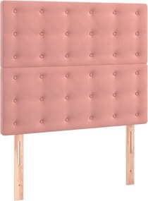 vidaXL Tăblie de pat roz 80x5x118/128 cm catifea