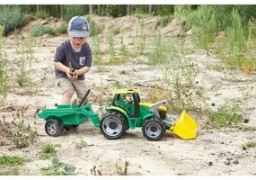 Tractor Lena cu cupă 60 cm și remorcă 45 cm