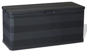 vidaXL Ladă de depozitare pentru grădină, negru, 117 x 45 x 56 cm