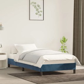 346962 vidaXL Cadru de pat, albastru închis, 100x200 cm, catifea