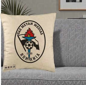 Perna Personalizata Gaz Metan Medias 1945 Fotbal, 40x40 cm, Bej, Husa Detasabila, Perna Inclusa, BEKZ®