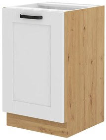 Dulap inferior de bucătărie sub chiuvetă Lucid 50 ZL 1F BB (Stejar artisan + Alb). 1040982