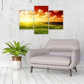 Tablou cu luncă cu soarele strălucitor (90x60 cm)
