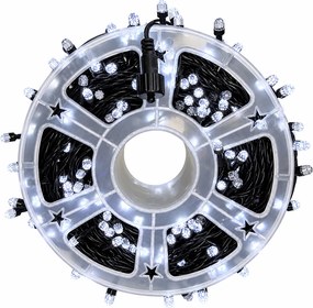 Instalație de Crăciun, rolă bec diamant mare, fir gros, cu flash, de exterior, alb rece, 50 metri