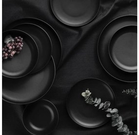 Serviciu de masă, 16 piese, negru/porțelan