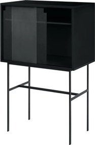 Vitrină neagră cu ușă glisantă 70x109x40 cm Lekko – noo.ma