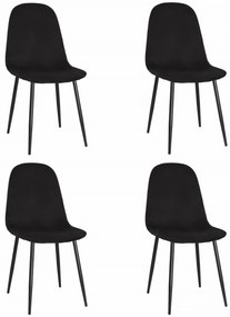 Set 4 Scaune Bucatarie/Dining Caddo Catifea Neagra