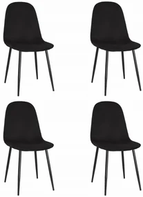 Set 4 Scaune Bucatarie/Dining Caddo Catifea Neagra