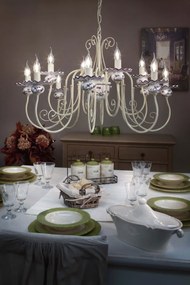 Candelabru clasic cu 12 brate realizat manual din ceramica SANREMO