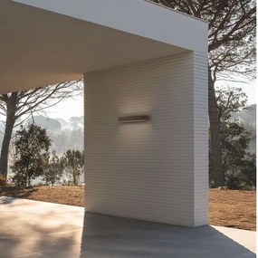 Aplica exterior corten liniara 38cm IP65 LED CCT PRISMATIC