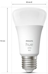 SET 4x bec LED dimabil Philips Hue WHITE A60 E27/9W/230V 2700K