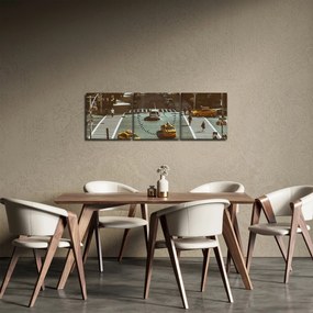 Tablou - New York (cu ceas) (90x30 cm)