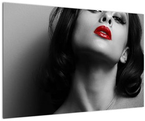 Tablou - Portretul unei femei cu ruj roșu (90x60 cm)