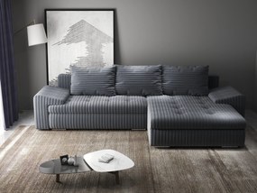 Colțar extensibil dumonde cu ladă de depozitare si sezut confortabil din spuma high-density, Leonardo Ambience Gri 260x185 cm II