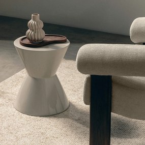 Fotoliu design bej KOKEI ALIA, decor nuc