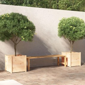 Jardiniere de gradina, 2 buc., 50x50x50 cm, lemn masiv de pin 2, Maro