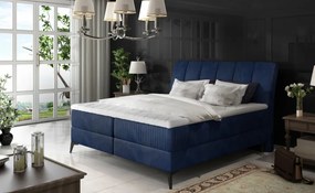 Pat boxspring tapitat cu lada de depozitare, 140X200 cm, Aderito, Eltap (Culoare: Roz)