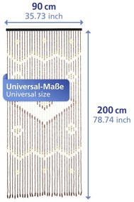 Draperie în culoare naturală din bambus 90x200 cm cu prindere la ușă Rhombus – Maximex
