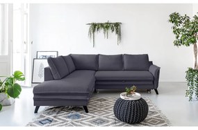 Colțar extensibil cu șezlong pe partea stângă Miuform Charming Charlie L, gri antracit