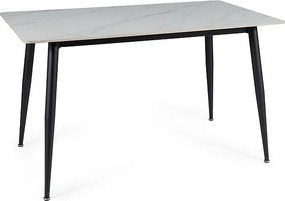 Masa de dining RION 130x70 cm cu blat ceramic, marmura alba