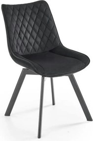 Scaun tapitat K520, negru, stofa catifelata, rotativ, 45x63x80 cm