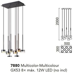 Lustra suspendata design modern TONIC 8L multicolor