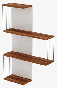 Raft alb-în culoare naturală etajat cu aspect de lemn de pin 64 cm Cambel – Kalune Design