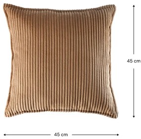 Pernă decorativă pentru copii maro cu tapițerie din catifea reiată Block – Wigiwama