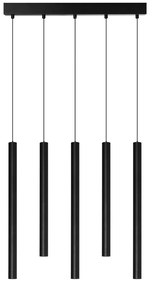 Lustra LED suspendata stil minimalist VERNO 5 negru 4000K