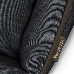 Pat pentru animale de companie albastru închis pentru câini 100x75 cm Lounge Bed Denim Medieval Blue / Dark Chocolate L – P.L.A.Y.