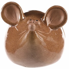 Decor ceramic Mouse, 17 x 14 x 14 cm, maro, 17 cm