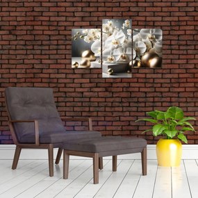Tablou - Orhidee și bile aurii (90x60 cm)