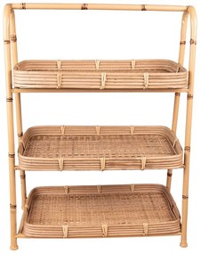 Etajera natur, din rattan, cu 3 rafturi, Naturelle