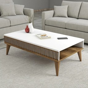 Mila White and Walnut coffee table