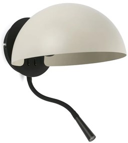 Aplica de perete metal cu reader LED DOMINICA negru/bej
