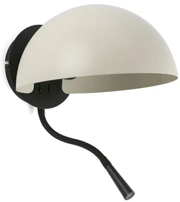 Aplica de perete metal cu reader LED DOMINICA negru/bej