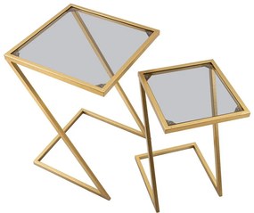 Măsuțe auxiliare cu blat din sticlă 2 buc. 40x40 cm Zet – Mauro Ferretti